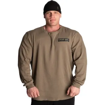 Pánská mikina Gasp G.U.I THERMAL LS WASHED GREEN – termo mikina Gasp sepraná zelená Velikost: XXL