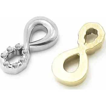 Materiál na výrobu šperku Konektor nekonečno 15mm s lůžkem 1mm - Nerez SL