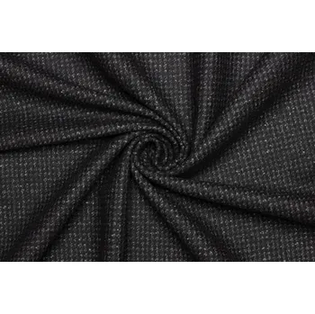 Kabátová vlna směsová - Černá s šedým melírem