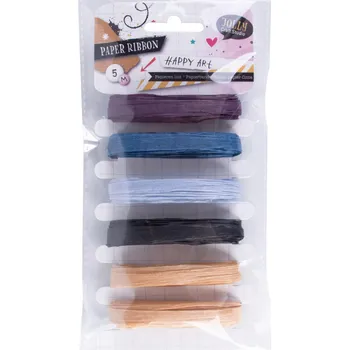 Stuha stuha vázací 5m, č.3, papír mix barev (6ks)