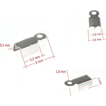 Materiál na výrobu šperku Ocelové koncovky na kord - Nerez SL / 9x2,8mm / 1Ks