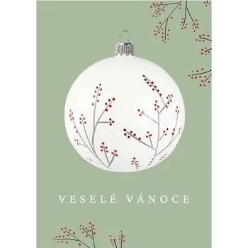 GLASSOR Přání v obálce s ozdobou cesmíny