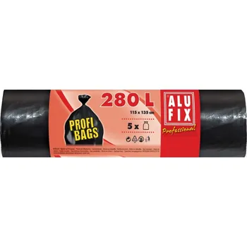 Pytle na odpadky Pytle na odpad Alufix Premium - 115x135cm / 280l / 60my / 5ks / černá