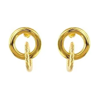 Náušnice BASSANO COLLECTION CZ s.r.o. Stříbrné pozlacené náušnice propojená kolečka