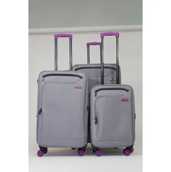 BORDERLINE Sada 3 textilních kufrů JB 2075 Barva: Šedá