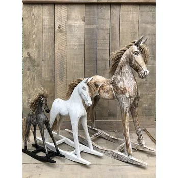 Houpací kůň Dřevěný houpací koník 28-80cm Velikost: výška 28cm