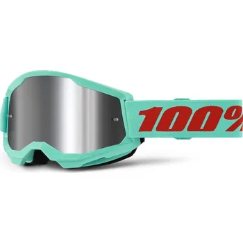 Motocyklové brýle Motokrosové brýle STRATA 2 NEW, 100% Maupiti, stříbrné plexi