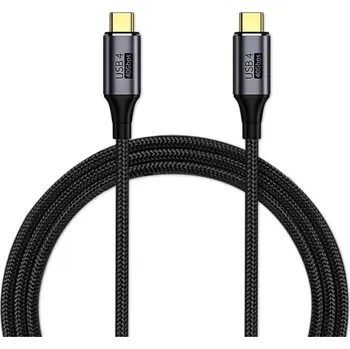 Datový kabel OEM Kabel PremiumCord USB4™ Thunderbolt 3 40Gbps 8K@60Hz, 0,8m, bavlněný oplet KU4CR08