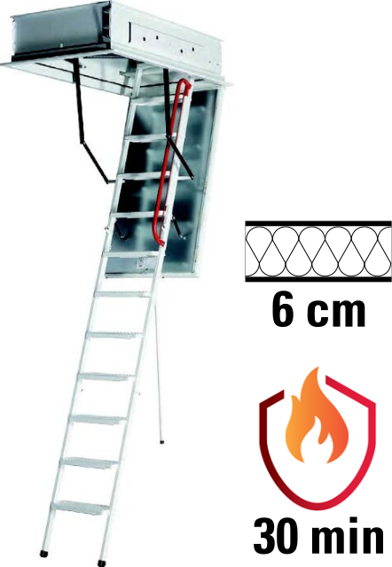 Půdní schody WIPPRO GM4 - OBJEKT Velikost stropního otvoru: 140 x 70 cm