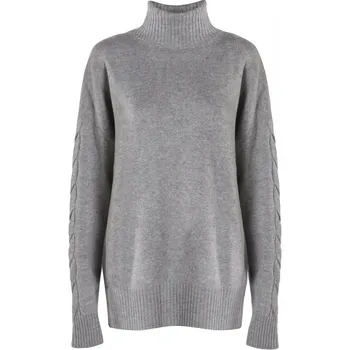 Kašmírový svetr BRAIDY šedý L / Šedá