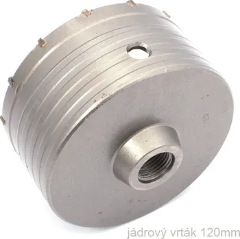 Vrták Jádrový vrták korunkový 65 - 150mm, upnutí M22, HEX, SDS+, SDS max Průměr: 120mm