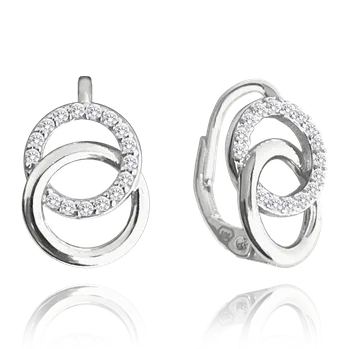 Náušnice Minet Stars Stříbrné náušnice propojené kolečka