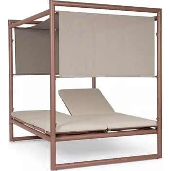 Zahradní lehátko BIZZOTTO Dvoumístné zahradní lehátko KONNOR hnědé