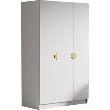 Šatní skříň Šatní skříň CAMON 150 cm - bílá/zlaté úchytky