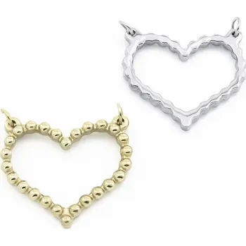 Materiál na výrobu šperku Kuličkový konektor srdce 22x20mm - 1ks - Nerez RL