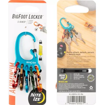 Nite Ize BigFoot Locker KeyRack Al modrá (Klíčenka Nite Ize BigFoot Locker KeyRack Aluminum- sada)