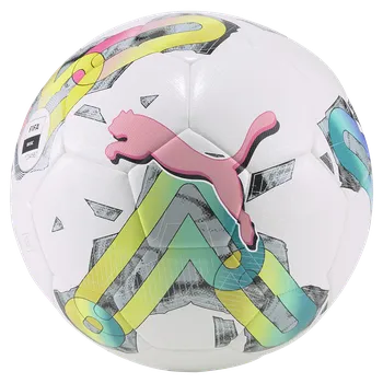 Fotbalový míč Puma Orbita 4 Hybrid FIFA Basic bílá/světle modrá/černá/žlutá UK 5