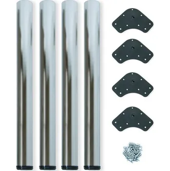 Stolová podnož Stolová noha s rektifikací 60x710 - nikl / satén