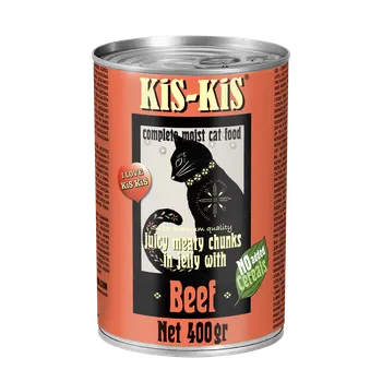 Krmivo pro kočku Konzerva pro kočky - KiS-KiS hovězí 400 g 100% přírodní šťavnaté krmivo pro kočky
