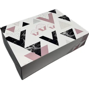 Papírová krabice bílá s potiskem 31x22x8 cm