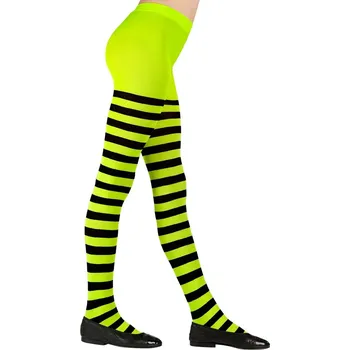 Dámské punčochy Dívčí zeleno-černé pruhované punčocháče (70DEN) - Pro věk 1-3 let