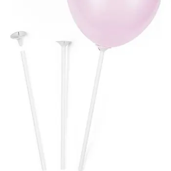 PartyDeco Tyčka na balónek bílá 30 cm 1 ks