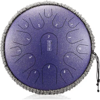 Hütermann Profesional Tongue drum - 14' (35cm), 15 tónů, D-dur - Fialový, s příslušenstvím