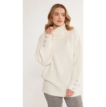 Dámský svetr Svetr Golf SWEB400 s nadýchanými rukávy bílý - Monnari XL