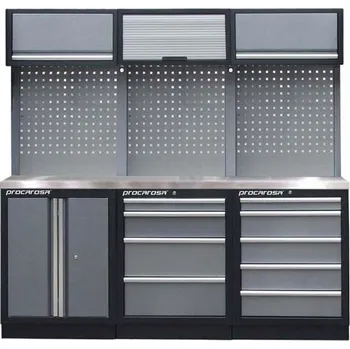 Sestava dílenského nábytku Procarosa PROFI TGCW-0045 Pracovní deska:: nerezová