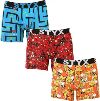 Boxerky 3PACK pánské boxerky Styx long art sportovní guma vícebarevné (3U12914) S Možnost vrácení zboží ZDARMA do 120 dnů!