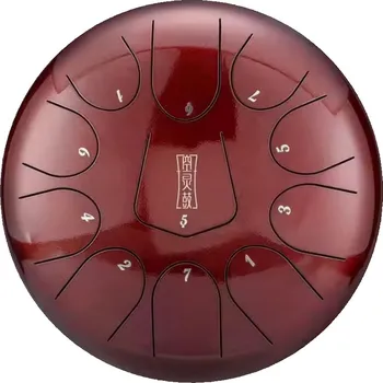 Hütermann Tongue drum - 10' (25cm), 11 tónů, D-dur - vínový, s příslušenstvím.