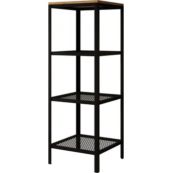 Šatní skříň Nábytek PEGAS s.r.o. Regál Reli Černý + Dub Lancelot