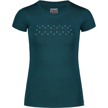 Dámské tričko Dámské bavlněné tričko NORDBLANC STICKER NBFLT8146 MODROZELENÁ 34