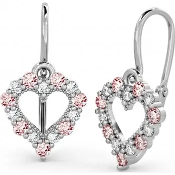 Náušnice Couple, Dětské náušničky Sweetie, bílé zlato a barevné zirkony, 585-66-3-0356.1B00.0.00.108.14