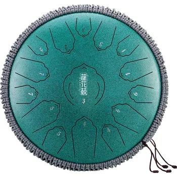 Hütermann Profesional Tongue drum - 13' (33cm), 15 tónů, D-dur - tyrkysový, s příslušenstvím