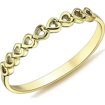 Prsten Lillian Vassago Zlatý jemný prsten se srdíčky LLV98-GR031Y Velikost prstenu: 52