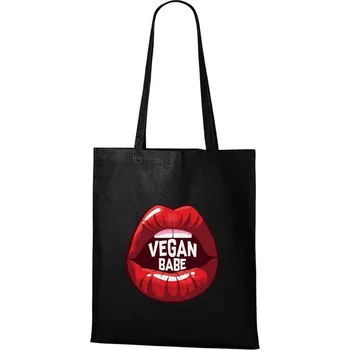 Nákupní taška DOBRÝ TRIKO Bavlněná taška s potiskem Vegan BABE Barva: Černá