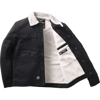 Pánská casual bunda West Coast Choppers Bunda sherpa lined canavas jacket černá 3XL