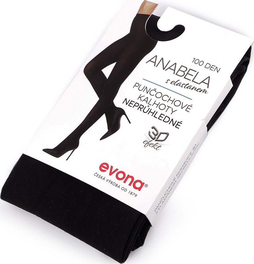 Dámské zimní punčochové kalhoty barevné Anabela 100 den, barva 2 (vel. 170-116) černá