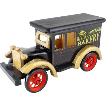 Dřevěná hračka Dřevěný model auta Bakery 24cm (Dřevěná dekorace auto - délka 24cm, materiál dřevo)