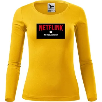 Dámské oblečení DOBRÝ TRIKO Dámské bavlněné triko Netflink Velikost: S, Barva: Žlutá