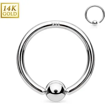 Piercing Zlatý piercing - kruh, Au 585/1000 (0,26 g, 0,8 x 8 mm, kulička 2 mm)