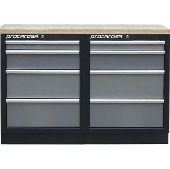 Sestava dílenských skříněk Procarosa PROFI TGC-130404 Pracovní deska:: dřevěná