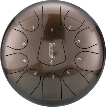 Hütermann Tongue drum - 10' (25cm), 11 tónů, D-dur - hnědý, s příslušenstvím.