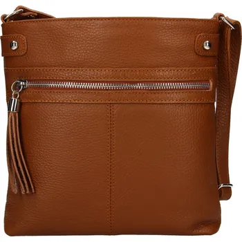 Kabelka Dámská kožená crossbody kabelka Italia Laura - koňak