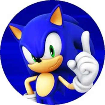 Jedlá dekorace na dort Jedlý tisk na fondánový list kruh motiv "SONIC" průměr 20 cm