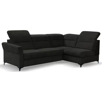 Sedací souprava Rozkládací rohová sedačka DENIRO černá