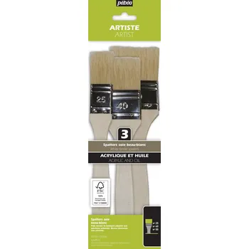 Pébéo Sada 3 štětců White Bristle - spalter