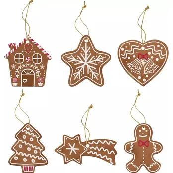 Vánoční dekorace Easy Life Porcelánové vánoční ozdoby Gingerbread 6 ks