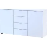 Komoda s dvířky a 4 zásuvkami Ron 5 140 cm Bílá